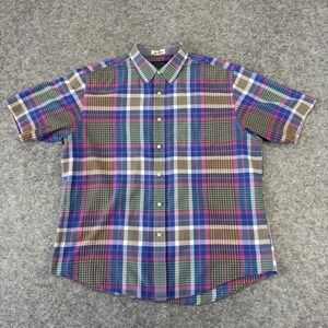 Surf Pendleton Shirt Men's XL Madras Plaid Button-Down Short Sleeve Summer Beach